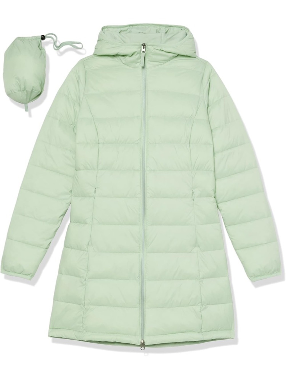 Amazon Women's Light Mint Packable Hooded Puffer Coat